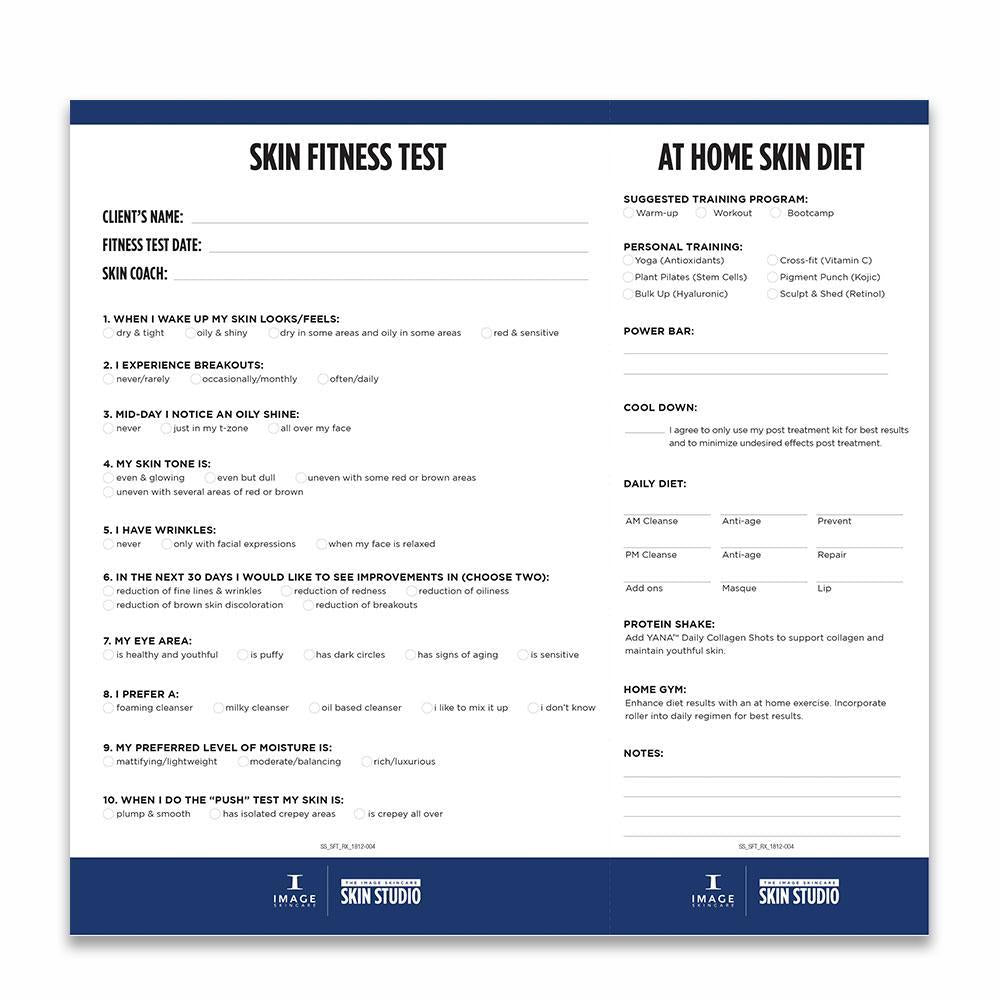 SKIN STUDIO Fitness test card/prescription pad (20 sheets) - IM-331